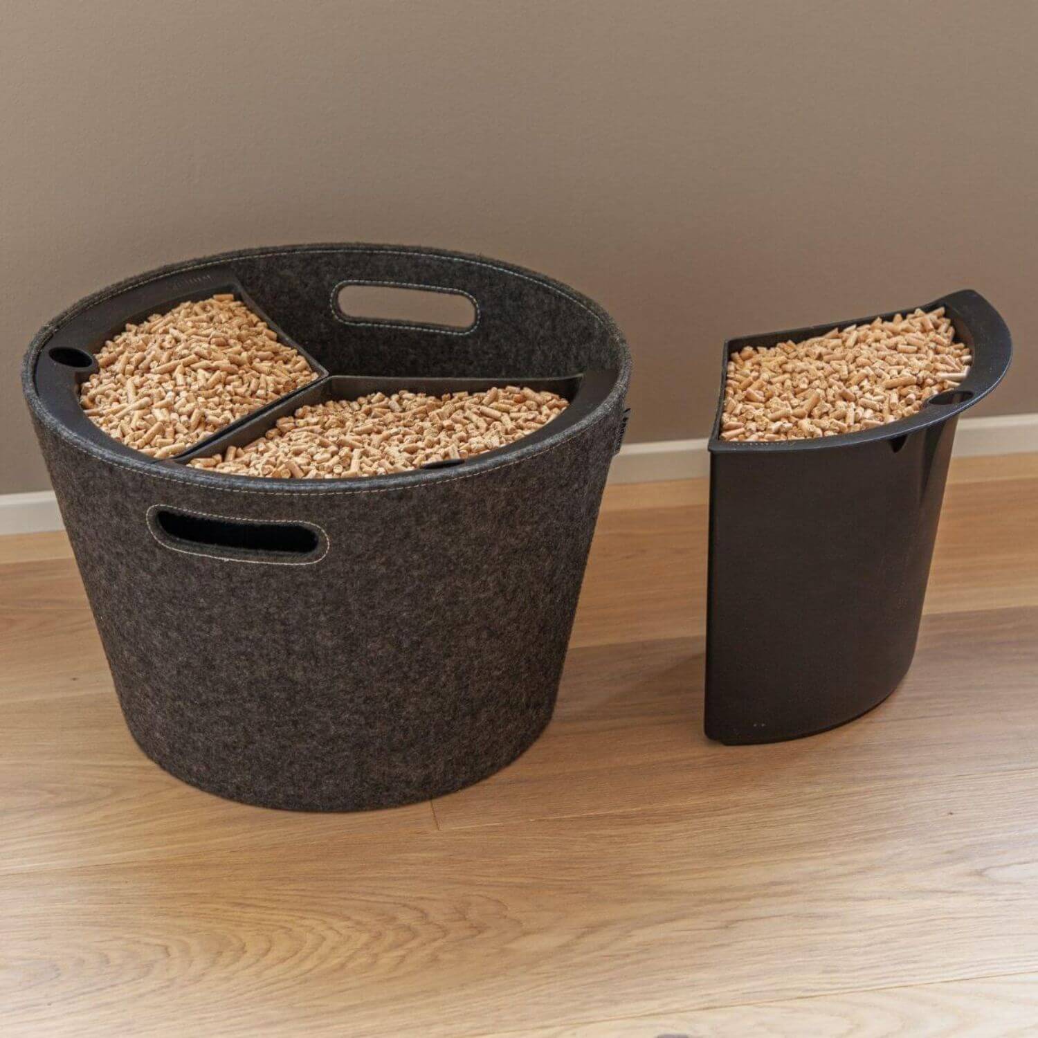 aduro-proline-korbset-f-r-holzpellets-filz-grau-mit-pelleteinsatz image 4