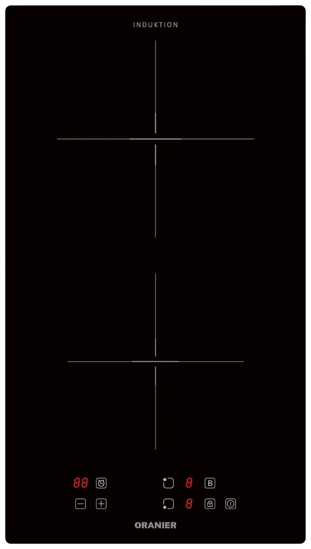 oranier-kfi331-induktionskochfeld-2-zonen-pureblack-edelstahl image 1