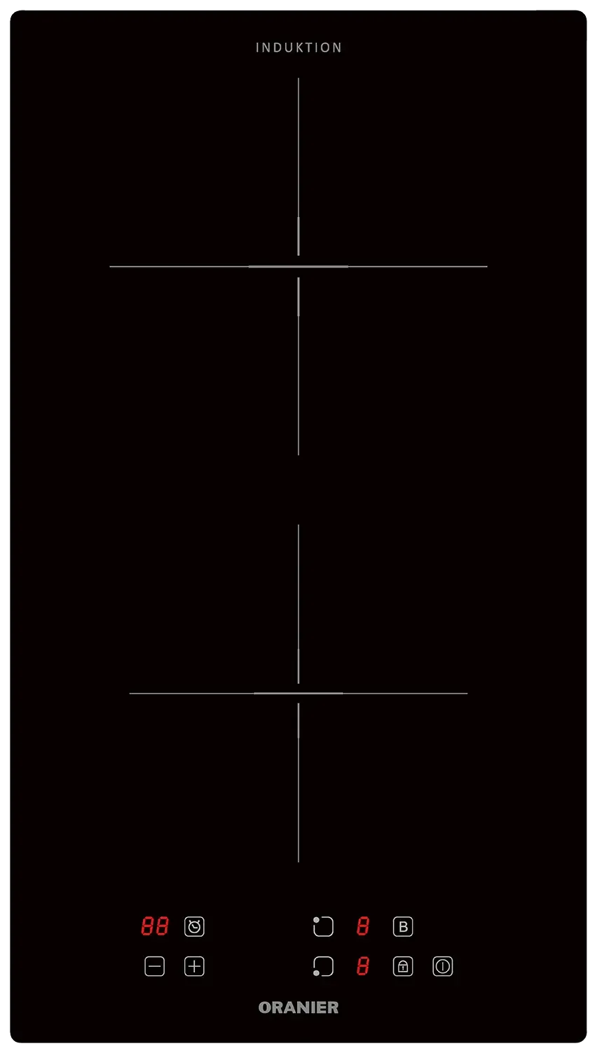 oranier-kfi331-induktionskochfeld-2-zonen-pureblack-edelstahl image 1
