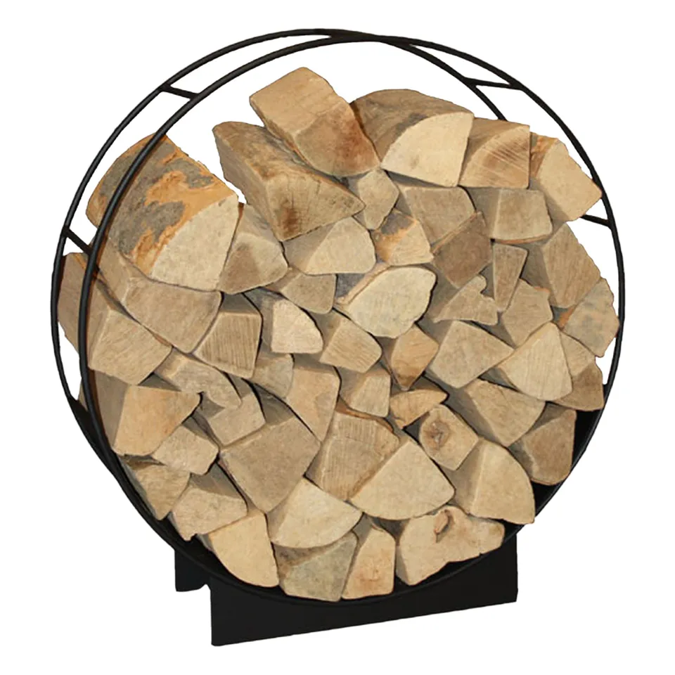 hark-holzwiege-75-cm-schwarz-kaminholz-korb-metall image 1