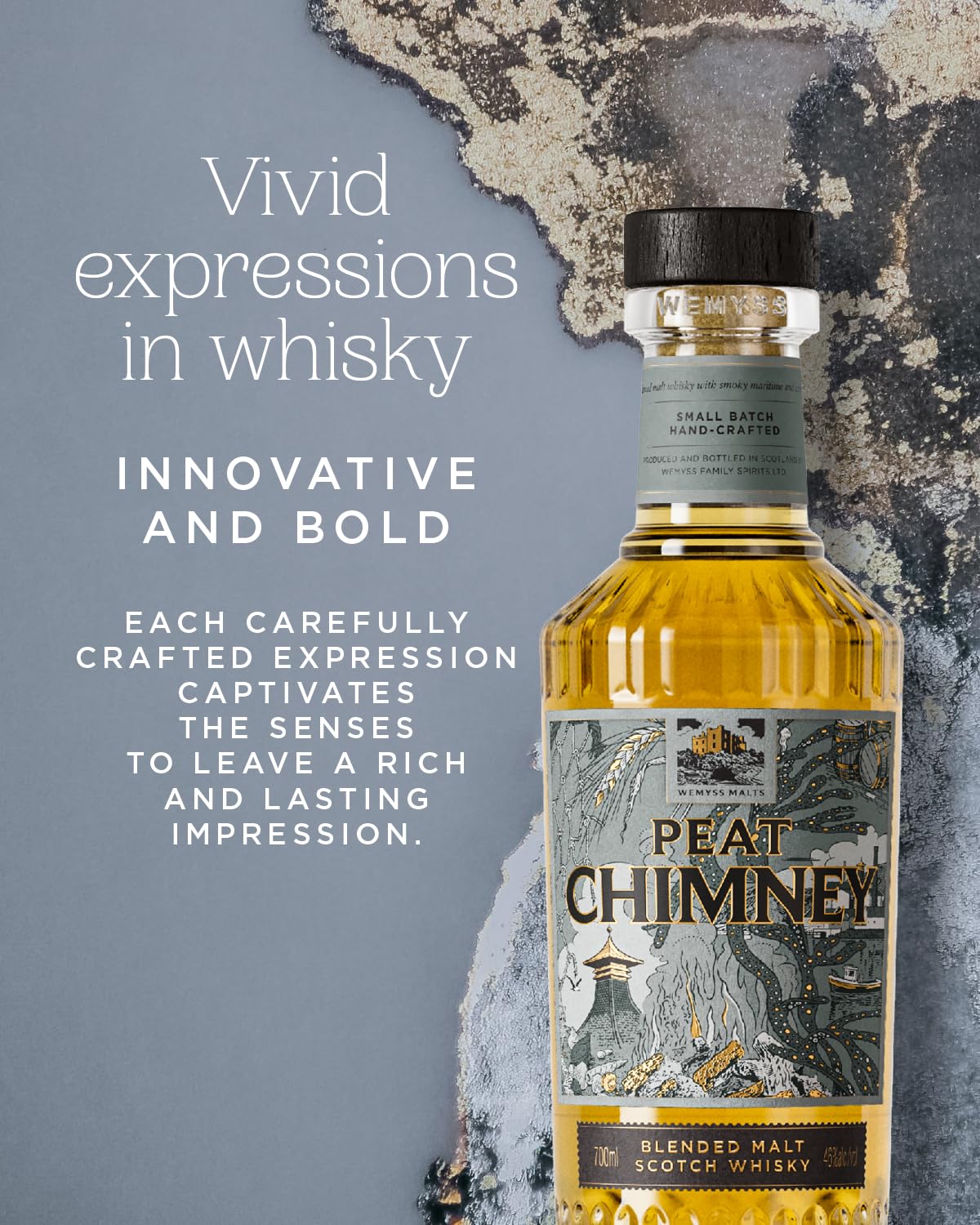 wemyss-malts-peat-chimney-blended-scotch-whisky-0-7-l-in-geschenkbox image 8