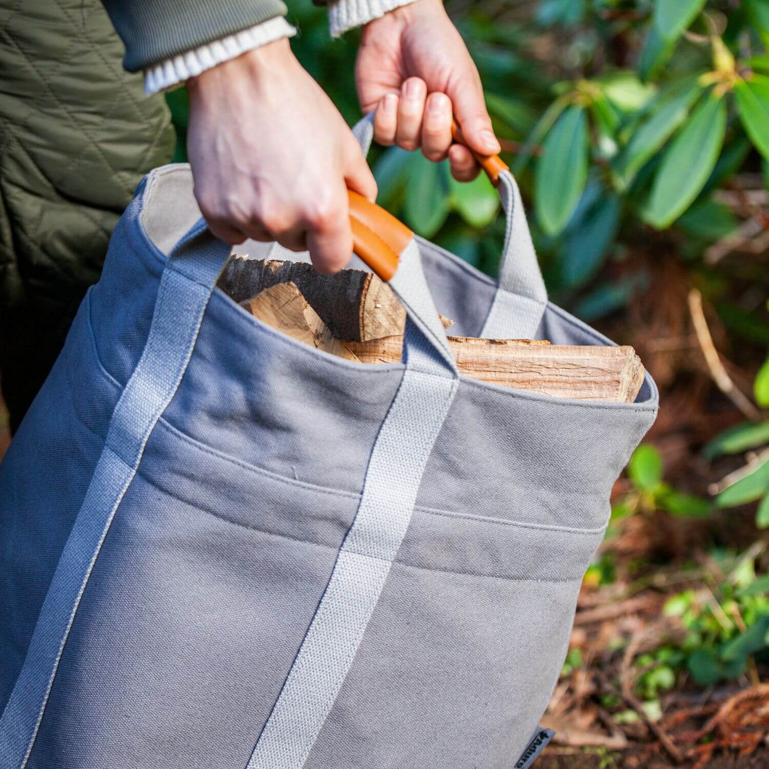 aduro-proline-holztasche-grau-aus-kanevas-und-leder image 2