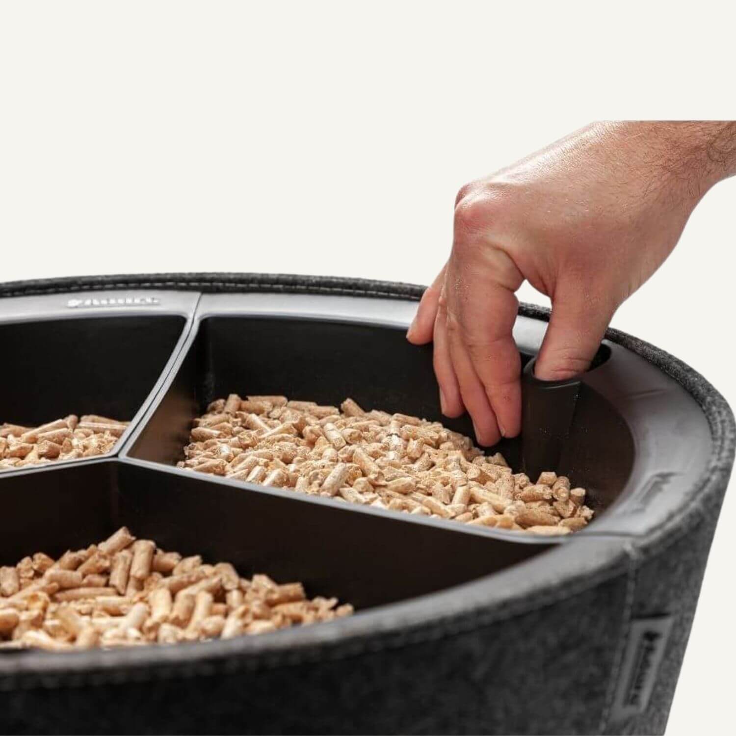 aduro-proline-korbset-f-r-holzpellets-filz-grau-mit-pelleteinsatz image 3