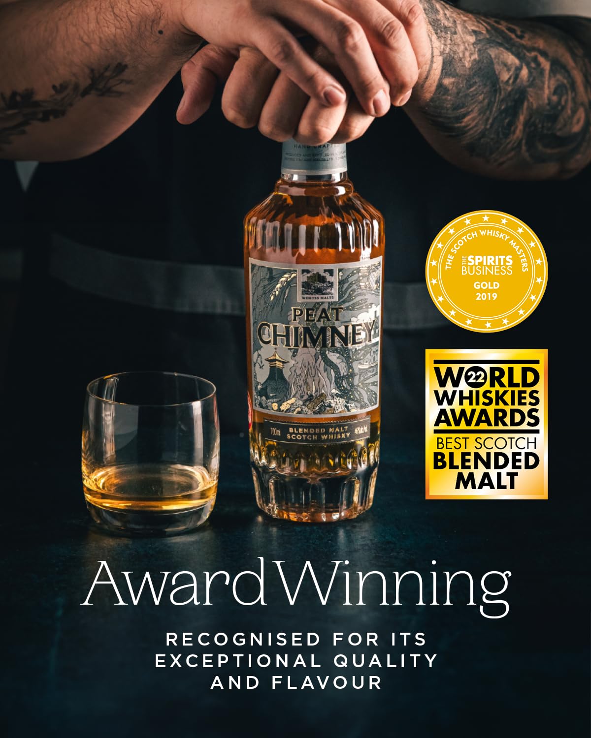 wemyss-malts-peat-chimney-blended-scotch-whisky-0-7-l-in-geschenkbox image 5
