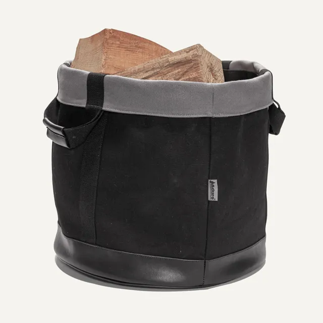 aduro-proline-holztasche-schwarz-kaminholztasche-aus-canvas image 1