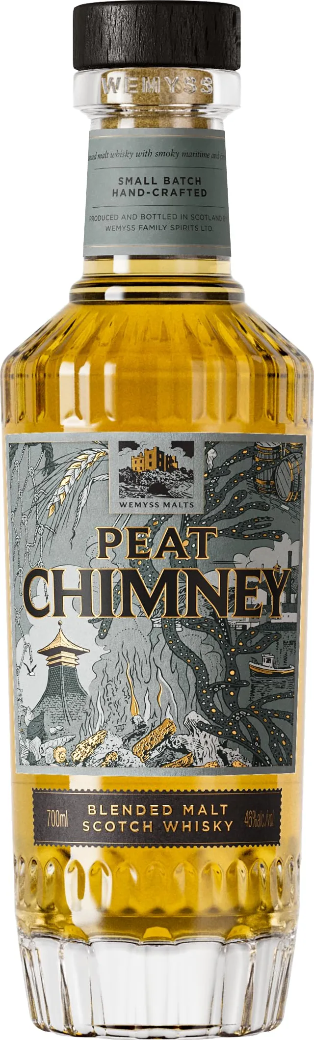 wemyss-malts-peat-chimney-blended-scotch-whisky-0-7-l-in-geschenkbox image 1