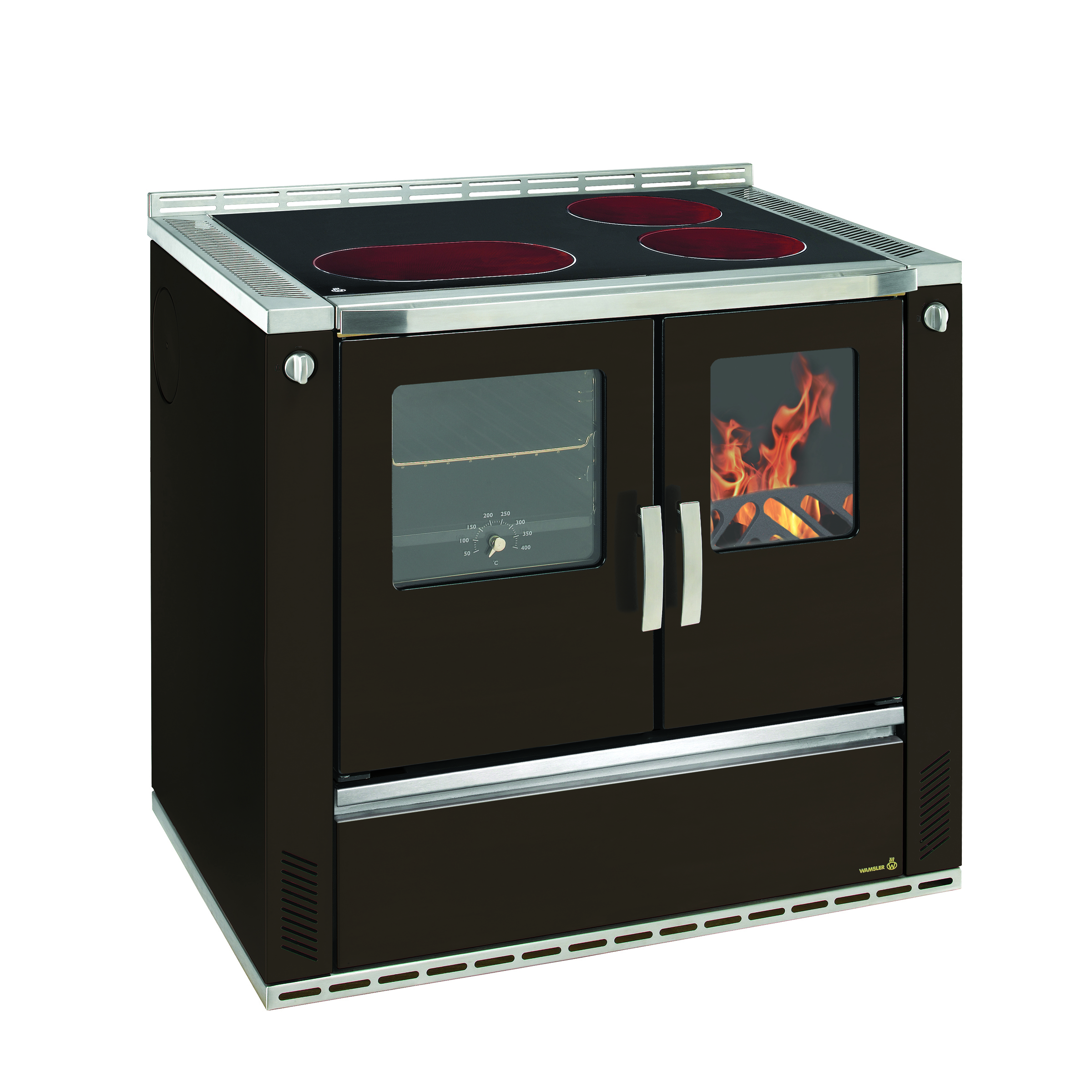 wamsler-w3-90-holzherd-braun-mit-bratrohr-8-kw image 1