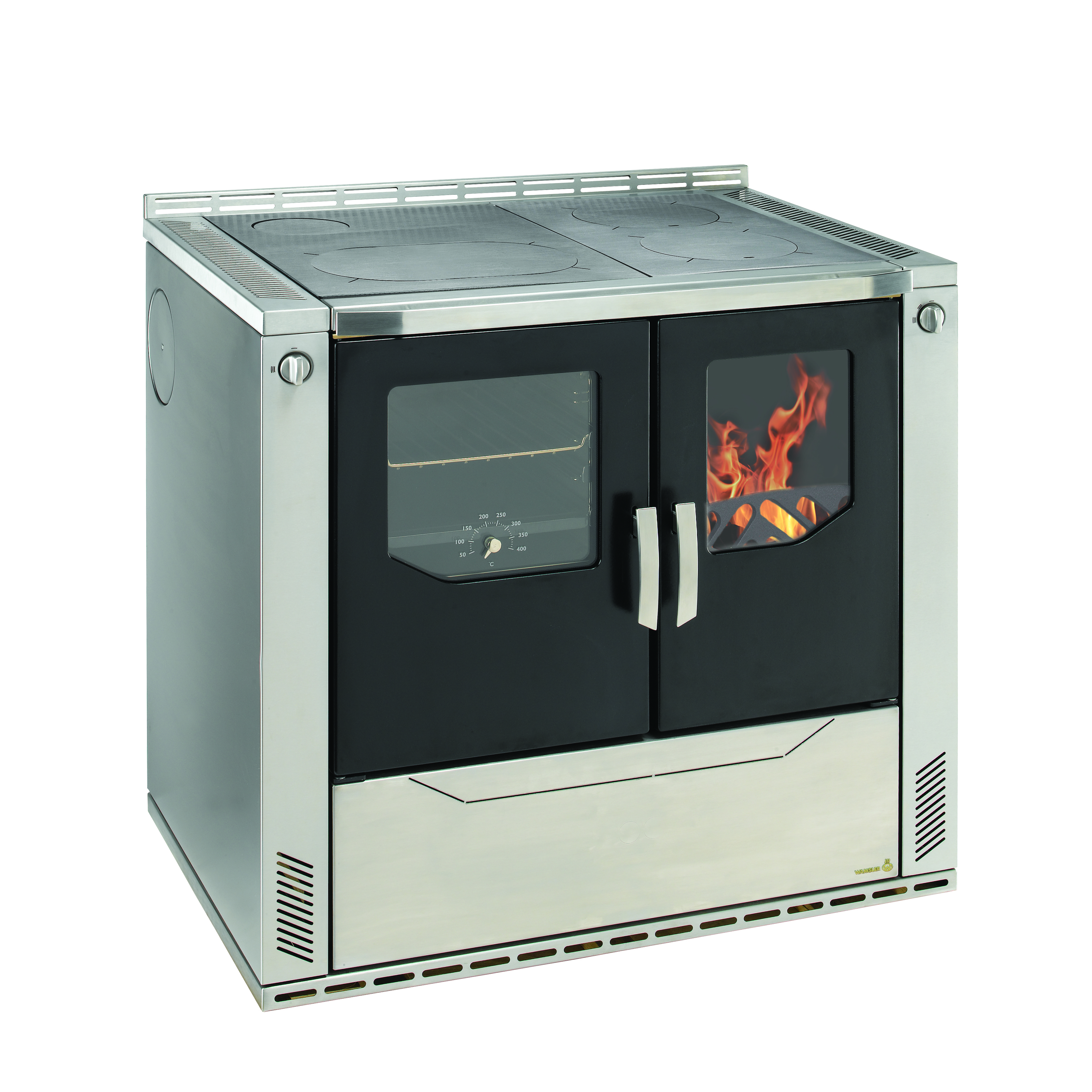 wamsler-w2-90-holzherd-edelstahl-8-kw-mit-bratrohr image 1