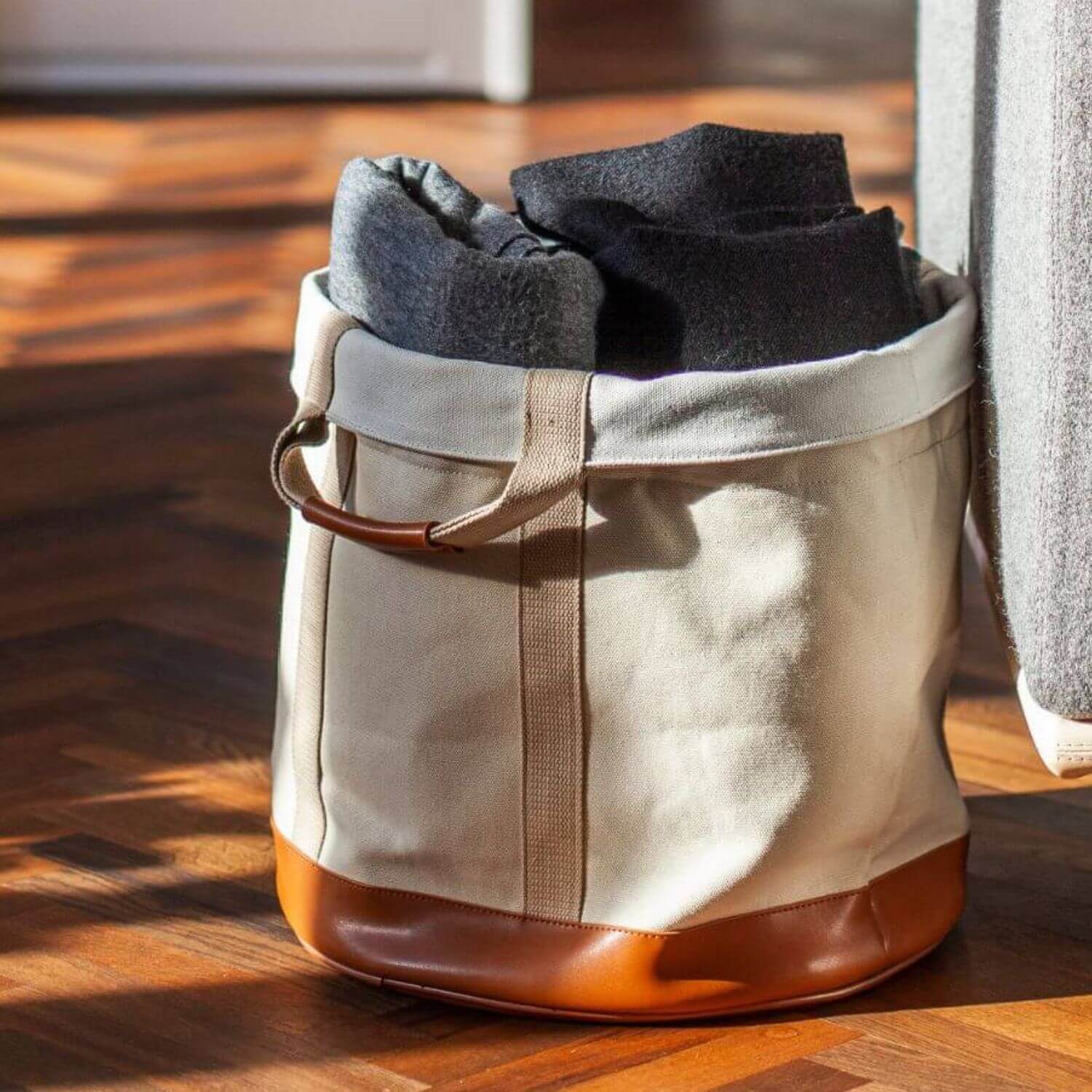 aduro-proline-holztasche-beige-aus-canvas-und-leder image 2