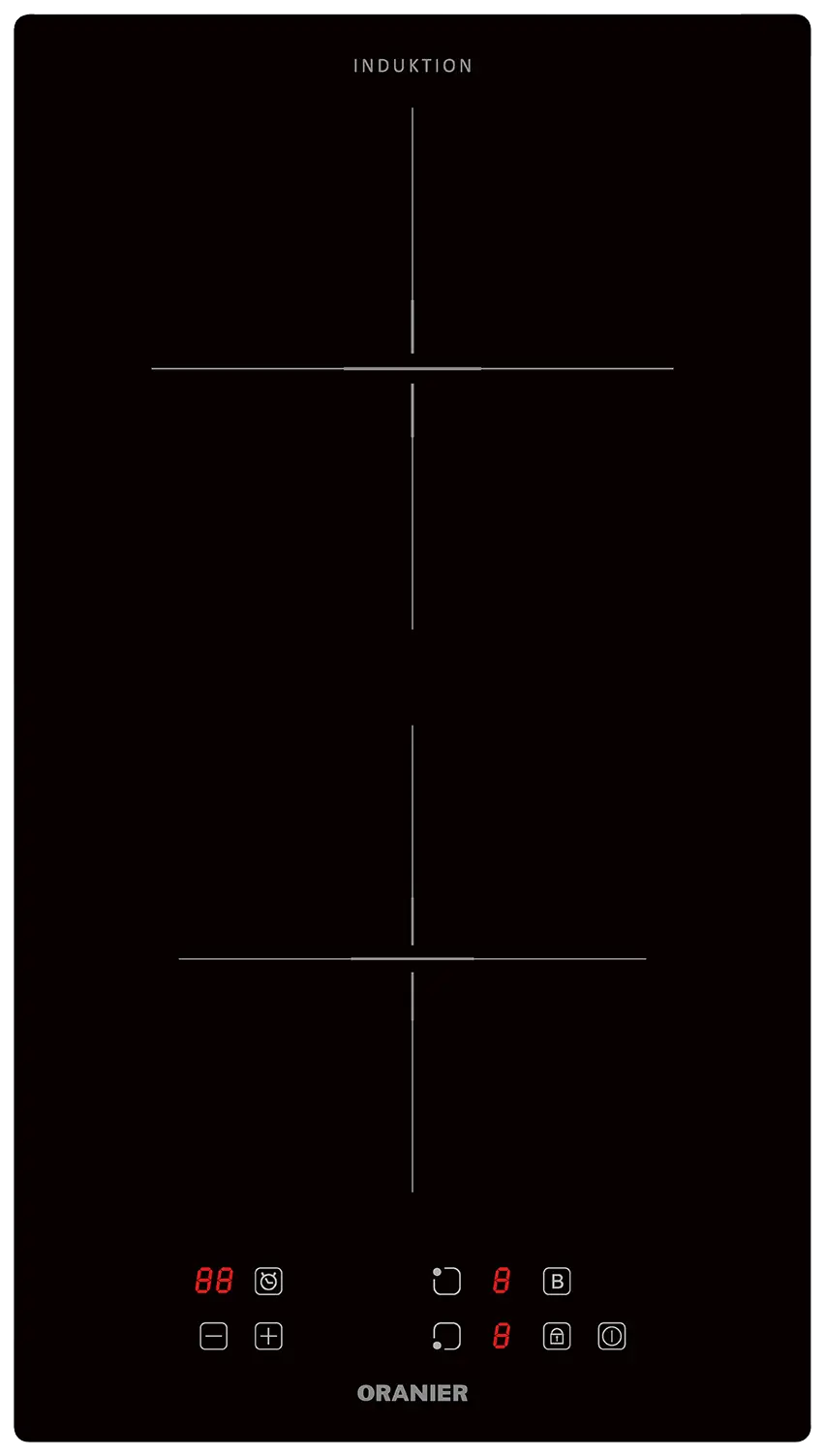 oranier-kfi331-induktionskochfeld-2-zonen-pureblack-edelstahl image 1