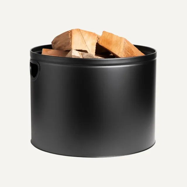 aduro-holzeimer-rund-44x32-cm-holzkorb-schwarz-lackierter-stahl image 1