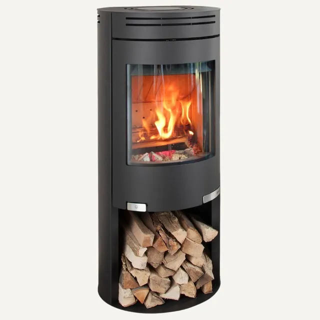 aduro-1-4-kaminofen-hoch-mit-holzfach-runde-front image 1